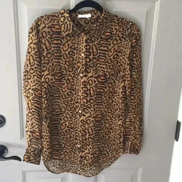Equipment leopard button down top - Picture 1 of 5